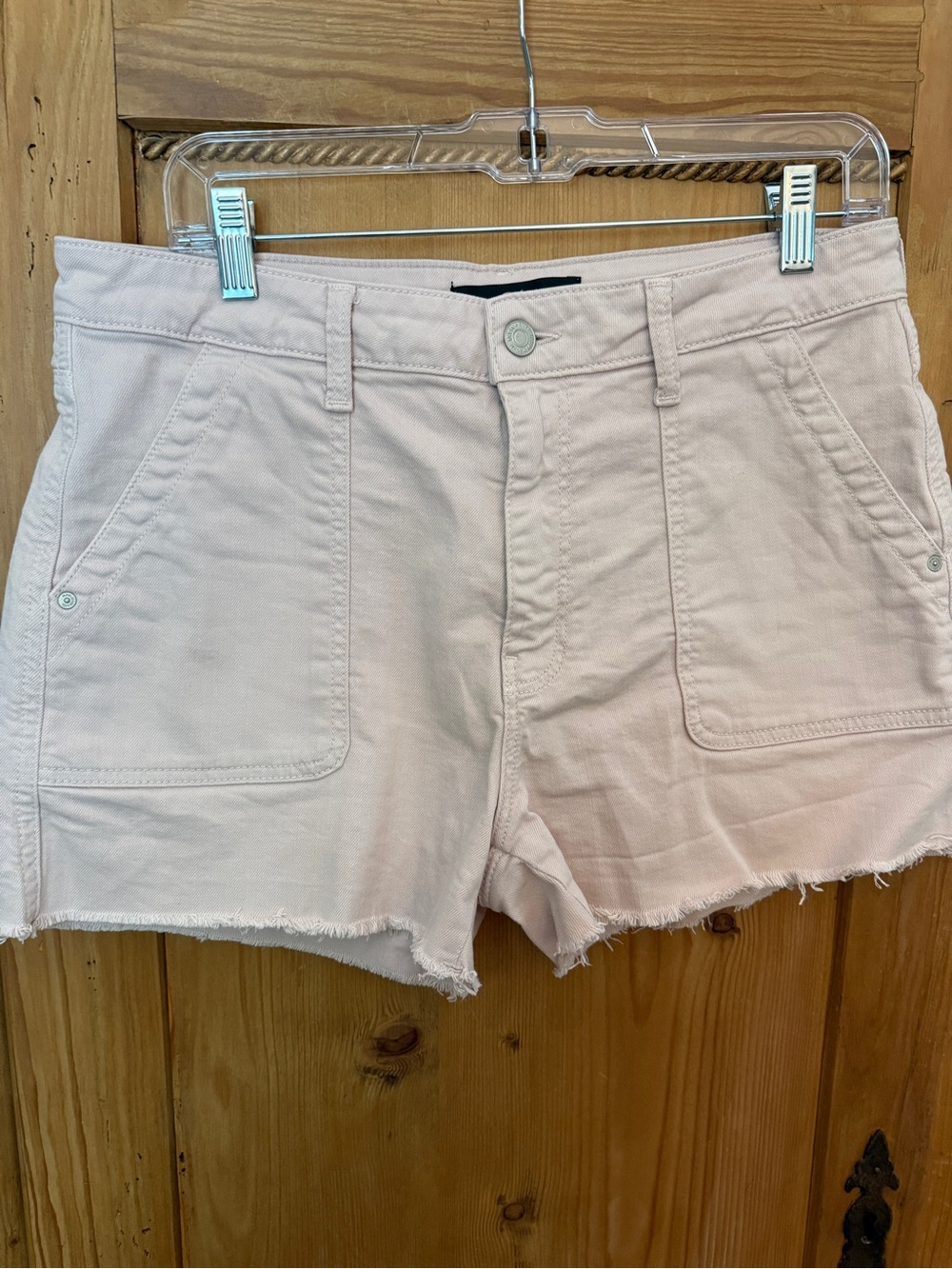 Mavi Pale Pink Frayed Hem Denim Shorts